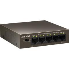 SWITCH PoE TENDA 5 porturi 10/100Mbps4 PoE)- IEEE 8023at/af- carcasa metalica TEF1105P-4-63W timbru verde 1 leu)