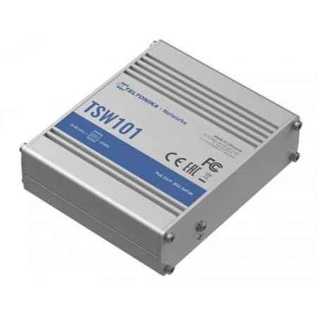 SWITCH Teltonika POE TSW101- 5 x LAN port 10/100/1000 Mbps din care 4 x PoE- buget PoE 60W TSW101000000timbru verde 08 lei)