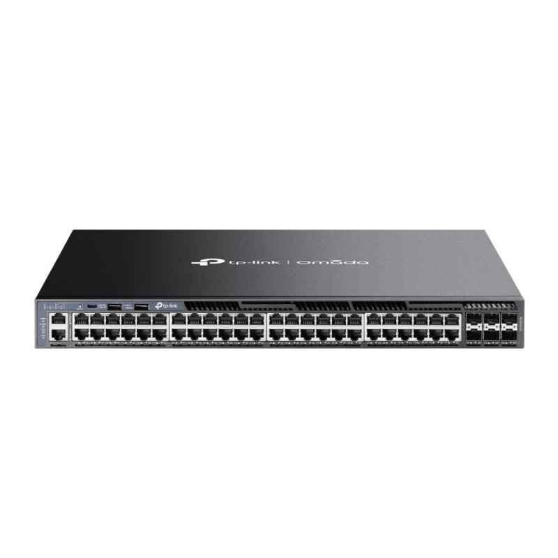 Switch TP-Link cu management- Omada 48-Port Gigabit Stackable L3 Managed Switch cu 6 x 10G SFP SG6654Xtimbru verde 2 lei)