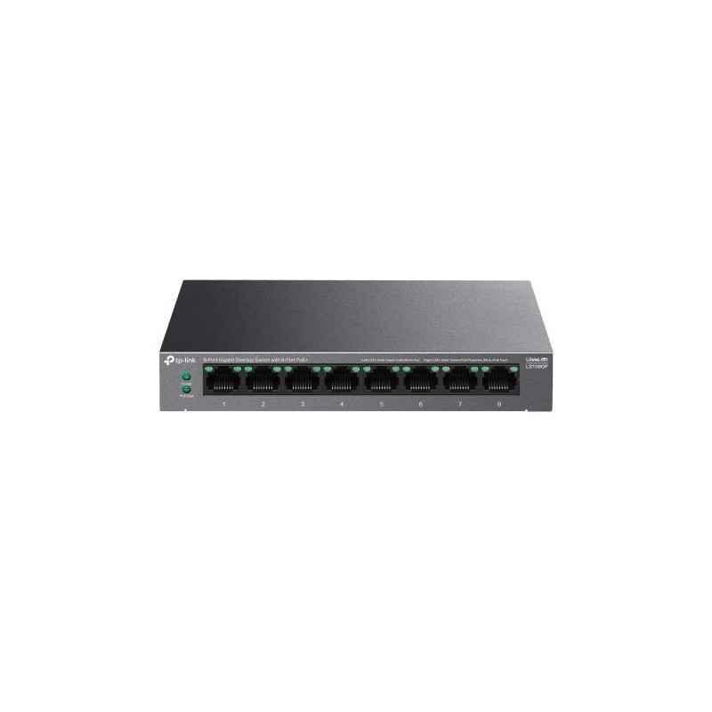 SWITCH TP-LINK- 8 porturi Gigabit8 porturi POE buget total 62W)- carcasa metalica LS108GPtimbru verde 2 lei)