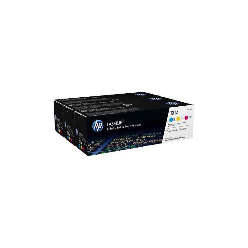 Combo-Pack Original HP CMY- nr131A- pentru Color LaserJet Pro 200 M251-M276- 3x18K-timbru verde 12 lei) - U0SL1AM