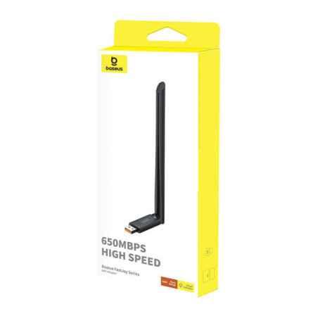 ADAPTOR RETEA Baseus FastJoy- extern wireless 24 GHz- USB 20- port- 650 Mbps- antena externa x 1- B01317600111-02timbru verde 01