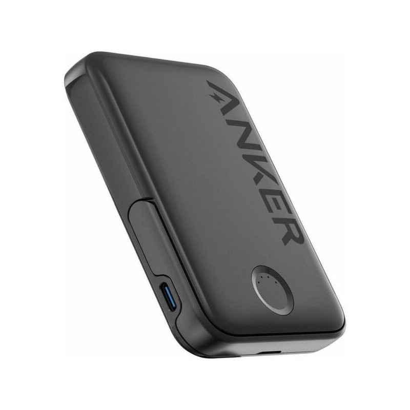 POWER BANK Anker 322 MagGo 5000 mAh- 75W PD si Power IQ 30- 1 x USB-C- suport integrat- 125 g- negru- A1618G11timbru verde 08 le