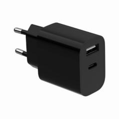 ALIMENTATOR retea 220V GEMBIRD- universal- 1 x USB Type-C 24A - 1 x USB-A maxim 24A- negru- TA-UC-2AC12-01-BKtimbru verde 018 le