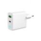 ALIMENTATOR retea 220V GEMBIRD- universal- 1 x USB Type-C D 20W- 1 x USB-A 30 QC 18W- indicator LED- alb- TA-UC-PDQC20L-W-01tim