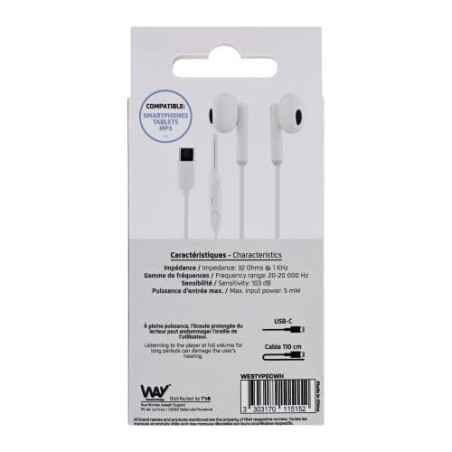 TNB WAY WIRED USB-C EARPHONES WESTYPECWHtimbru verde 018 lei)