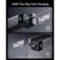 POWER BANK Anker 737 24000mAh- 140W - 1 x USB- 2 x USB Type-C- LED pt status baterie- 5V/3A- negru- A1289011timbru verde 018 lei