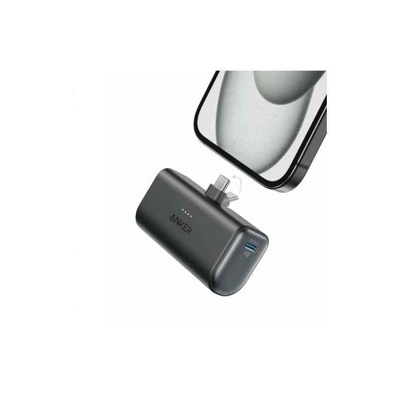 POWER BANK Anker Nano 5000 mAh- 225W PD si Power IQ 30- 1 x USB- 1 x USB-C pliabil- ActiveShield 20- 99g- negru- A1653H11timbru