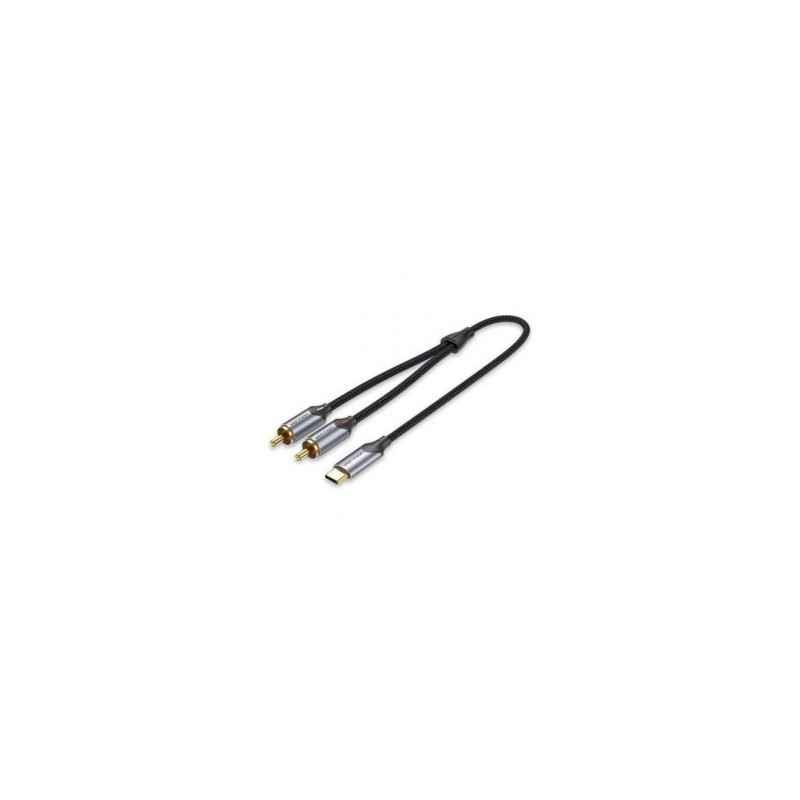 CABLU audio Vention- USB Type-CT) la 2 x RCA- 2m- 480 Mbps- - TPE Nylon- negru- BGUHGtimbru verde 008 lei) -6922794751552