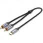 CABLU audio Vention- USB Type-CT) la 2 x RCA- 2m- 480 Mbps- - TPE Nylon- negru- BGUHGtimbru verde 008 lei) -6922794751552