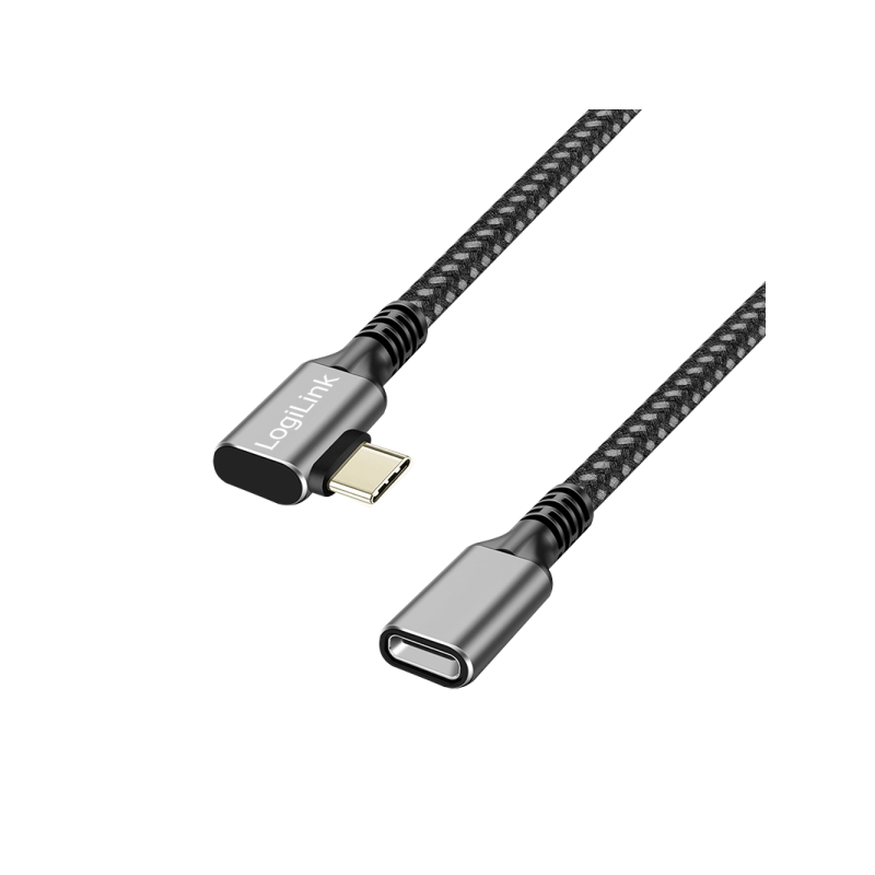 CABLU alimentare si date LOGILINK- pt smartphone- USB 32- USB Gen Type-CT) la USB Type-CM) la 90 grade- 1m- PD 100W- 2 x ecranat
