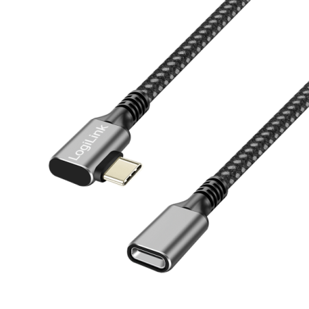 CABLU alimentare si date LOGILINK- pt smartphone- USB 32- USB Gen Type-CT) la USB Type-CM) la 90 grade- 1m- PD 100W- 2 x ecranat