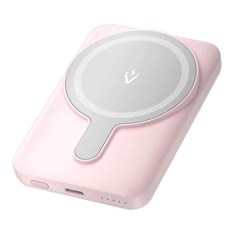 POWER BANK Vention 5000 mAh- 20W magnetic- wireless- 1 x USB-C- - 166g- roz- FHSP0timbru verde 08 lei) - 6922794785472