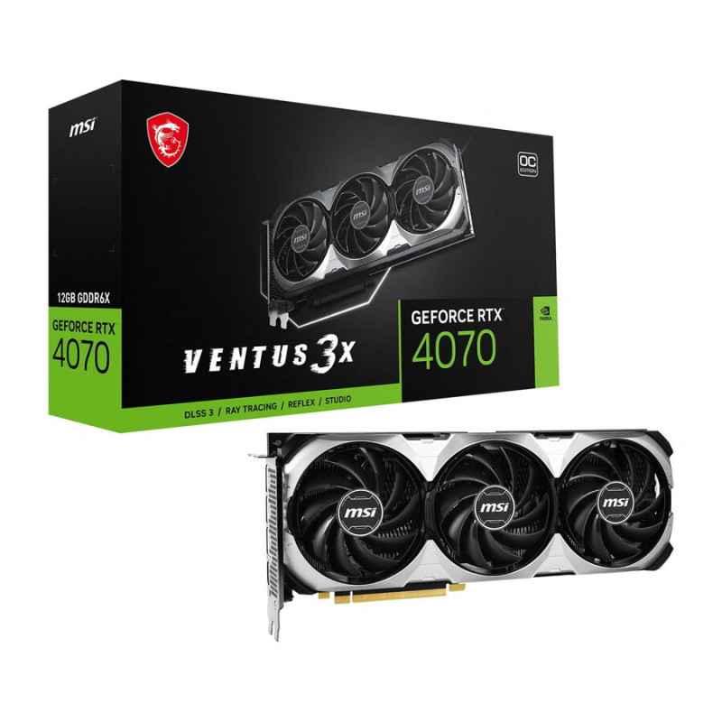 MSI GeForce RTX 4070 VENTUS 3X E 12G OC 3xDP 14 1xHDMI 21 GEFORCE RTX 4070 VENTUS 3X E 12G OC