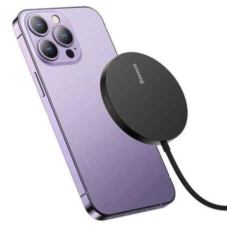 INCARCATOR wireless Baseus Simple Mini3 15W- magnetic- compatibilitate smartphones- cablu Type-C la Type-C inclus- negru CCJJ040