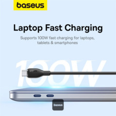 CABLU alimentare si date Baseus Pudding Series- Fast Charging Data Cable pt smartphone- USB Type-C la USB Type-C 100W- 12m- negr