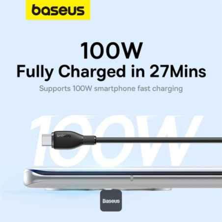 CABLU alimentare si date Baseus Pudding Series- Fast Charging Data Cable pt smartphone- USB la USB Type-C 100W- 12m- negru P1035