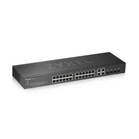 SWITCH ZYXEL- GS1920-24v2- porturi Gigabit x 24- SFP x 4- managed- rackabil- carcasa metalica- GS1920-24V2-EU0101timbru verde 2