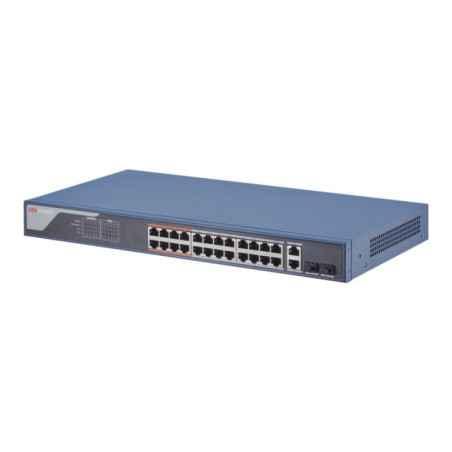 SWITCH PoE Hikvision- port 10/100 x 24 - Gigabit x 2- managed- carcasa metalica- DS-3E1326P-EItimbru verde 2 lei)