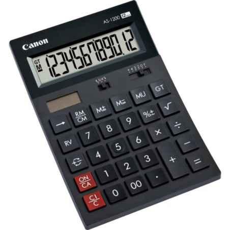 Calculator de birou CANON- AS-1200- ecran 12 digiti- alimentare solara si baterie- negru- BE4599B001AAtimbru verde 018 lei)