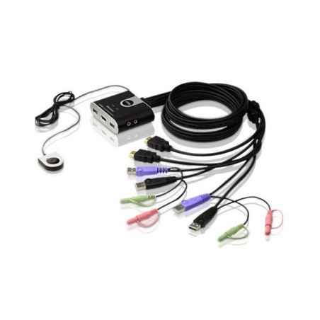 SWITCH KVM ATEN control 2 PC la 1 KVM- conector tip USBM) x 2 - HDMIM) - 35 mm JackM) x 2- CS692-ATtimbru verde 08 lei)