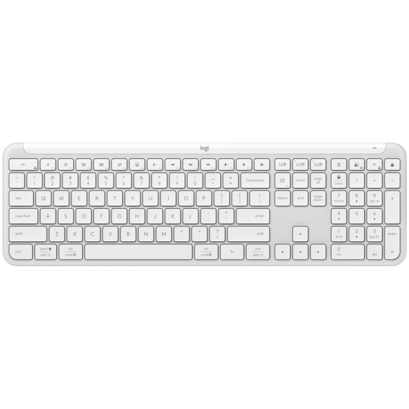 LOGITECH SIGNATURE SLIM WIRELESS KEYBOARD K950 - OFF WHITE - US INTL - 24GHZ/BT - INTNL-973 920-012466timbru verde 08 lei)