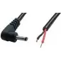 Cablu alimentare c.c. jack tata 1.3x3.4x8mm la 90 grade - fir cositorit - 1.5ml