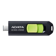 MEMORIE USB Type-C 32 ADATA 256 GB- retractabila- carcasa plastic- negru / verde ACHO-UC300-256G-RBK/GNtimbru verde 003 lei)