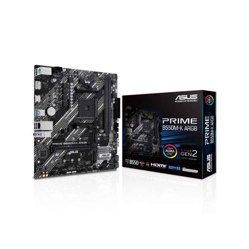 Placa de baza Asus- PRIME B550M-K ARGB- AMD B550PCIe 40- Realtek 1Gb Ethernet- DisplayPort/HDMI PRIME B550M-K ARGB