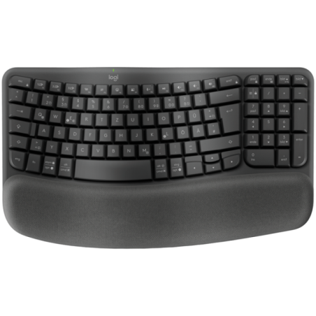 LOGITECH Wave Bluetooth ergonomic keyboard - GRAPHITE - US INTL - B2B 920-012334timbru verde 08 lei)