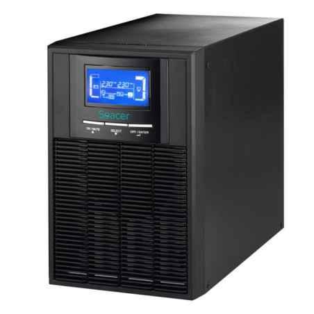 UPS Spacer Online- LCD- 1000VA/ 900W- AVR- sin pura- 3 x socket Schuko- display LCD- 2 x baterie 12V/9Ah- conector USB- RS-232