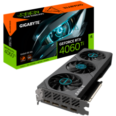 GIGABYTE Video Card NVIDIA GeForce RTX 4060 TI EAGLE OC 8G- GDDR6 8GB/128bit- PCI-E 40 x8- 2xHDMI- 2xDP- 1x8-pin- ATX 2-slot- Re
