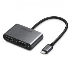 ADAPTOR video Ugreen- CM162 USB Type-CT) la HDMIM) VGAM)- suport PD- rezolutie maxima HDMI: 4K si 2K la 30Hz si VGA 1920x1200