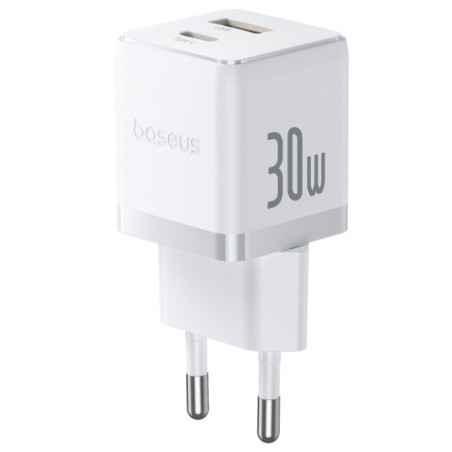 INCARCATOR retea Baseus Palm- Quick Charge 30W- 1 x USB- 1 x USB Type-C 5V/30A- include cablu USB Type-C la USB Type-C 1m- alb P