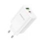 INCARCATOR retea Borofone BN10 - Quick Charge 65W- 1 x USB- 1 x USB Type-C- alb 6974443388190timbru verde 018 lei)