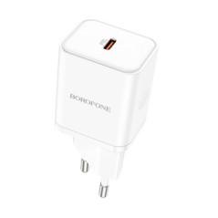 INCARCATOR retea Borofone BN6- Quick Charge 20W- 1 x USB Type-C- alb 6974443384291timbru verde 018 lei)