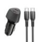 INCARCATOR auto Borofone BZ31D - pt bricheta auto- 2 x USB Type-C 60W- include cablu USB Type-C la USB Type-C de 1m- negru 69419