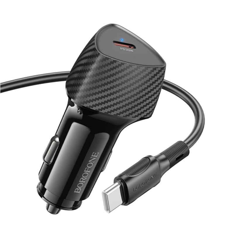 INCARCATOR auto Borofone BZ31B - pt bricheta auto- 1 x USB Type-C 30W- include cablu USB Type-C la USB Type-C de 1m- negru 69419