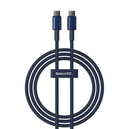 CABLU alimentare si date Baseus Tungsten- Fast Charging Data Cable pt smartphone- USB Type-C la USB Type-C 100W- 1m- albastru P1