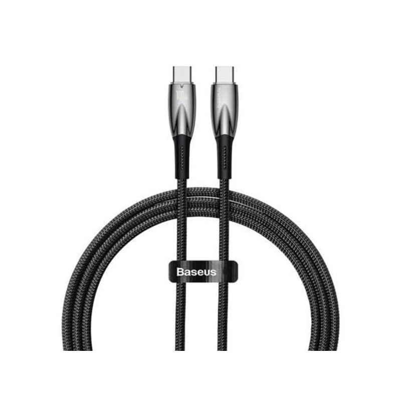 CABLU alimentare si date Baseus Glimmer- Fast Charging Data Cable pt smartphone- USB Type-C la USB Type-C 100W- 1m- negru CADH00