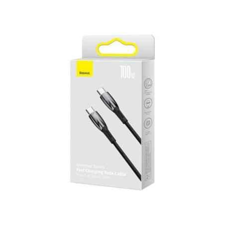 CABLU alimentare si date Baseus Glimmer- Fast Charging Data Cable pt smartphone- USB Type-C la USB Type-C 100W- 1m- negru CADH00
