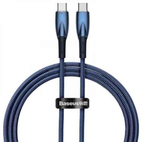 CABLU alimentare si date Baseus Glimmer- Fast Charging Data Cable pt smartphone- USB Type-C la USB Type-C 100W- 1m- albastru CAD