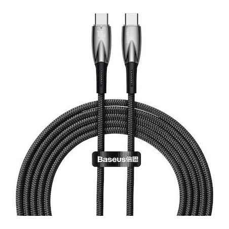 CABLU alimentare si date Baseus Glimmer- Fast Charging Data Cable pt smartphone- USB Type-C la USB Type-C 100W- 2m- negru CADH00