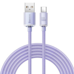 CABLU alimentare si date Baseus Crystal Shine- Fast Charging Data Cable pt smartphone- USB la USB Type-C 100W- 12m- violet CAJY0