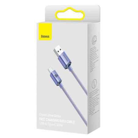 CABLU alimentare si date Baseus Crystal Shine- Fast Charging Data Cable pt smartphone- USB la USB Type-C 100W- 12m- violet CAJY0