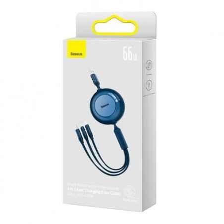 CABLU alimentare si date Baseus Bright Mirror One-for-three Retractable- pt smartphone-USB Type-C la Micro-USBLightningUSB Type-