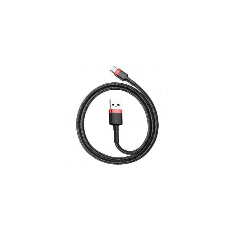 CABLU alimentare si date Baseus Cafule- Fast Charging Data Cable pt smartphone- USB la USB Type-C 18W- 05m- rosu negru CATKLF-A