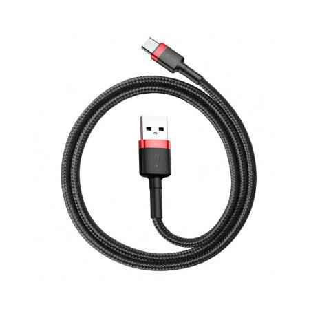 CABLU alimentare si date Baseus Cafule- Fast Charging Data Cable pt smartphone- USB la USB Type-C 18W- 05m- rosu negru CATKLF-A