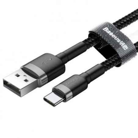 CABLU alimentare si date Baseus Cafule- Fast Charging Data Cable pt smartphone- USB la USB Type-C 18W- 05m- gri negru CATKLF-AG