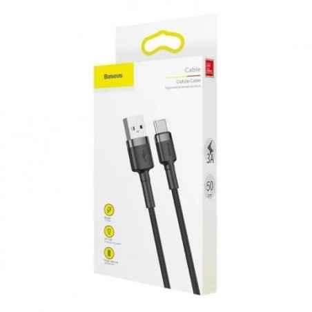 CABLU alimentare si date Baseus Cafule- Fast Charging Data Cable pt smartphone- USB la USB Type-C 18W- 05m- gri negru CATKLF-AG
